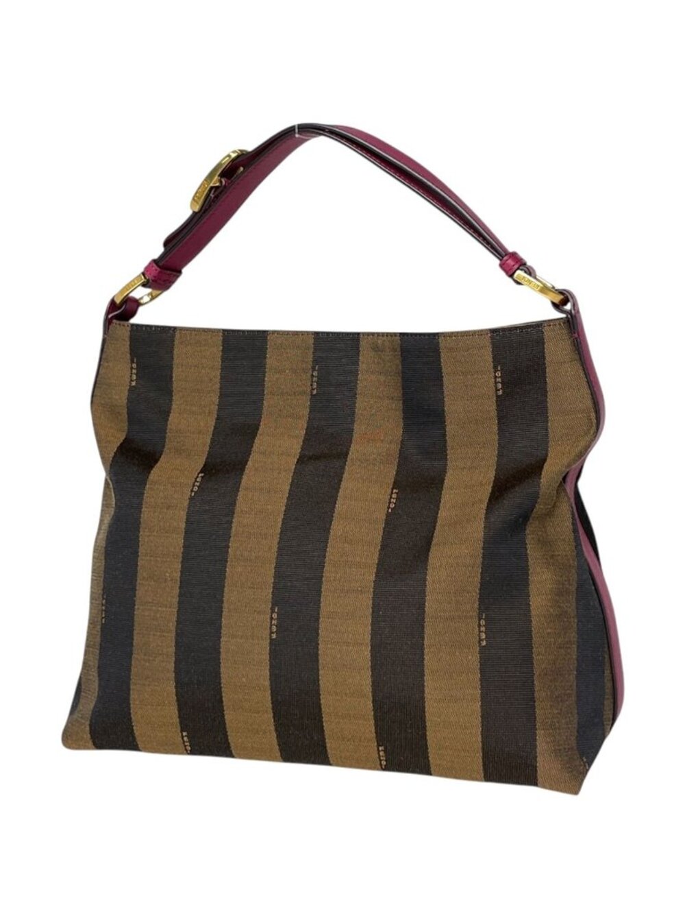 Fendi Shoulder Bag Pecan Pattern Canvas Brown Black